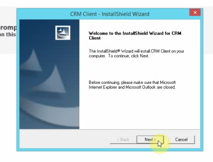 Sage CRM Outlook Install 4