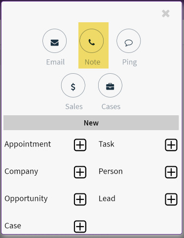 Mobile Sage CRM lead note