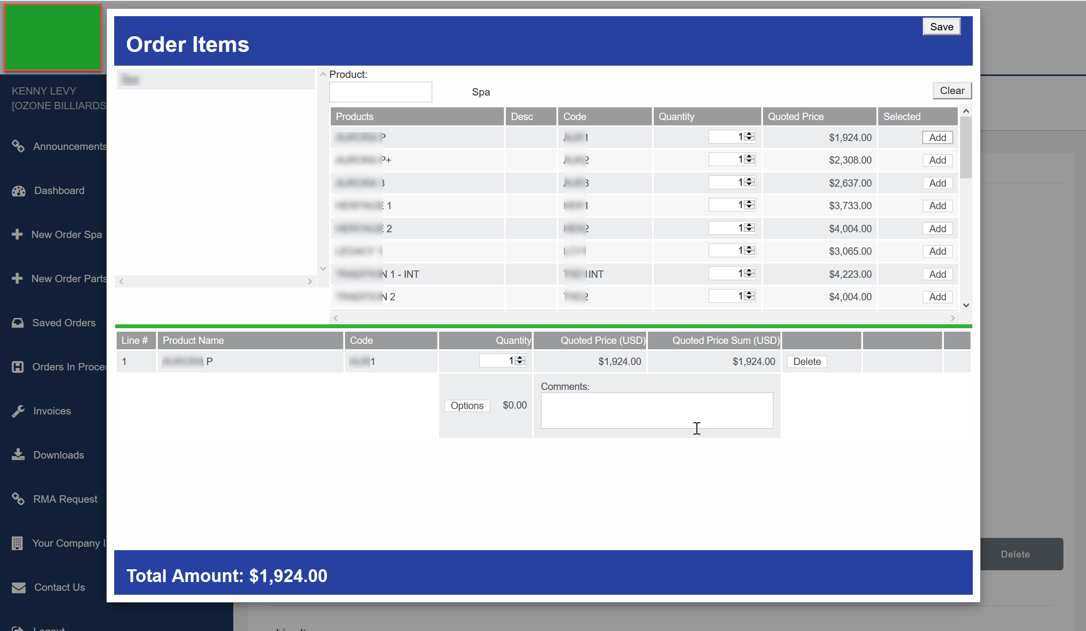 Order Item Picker