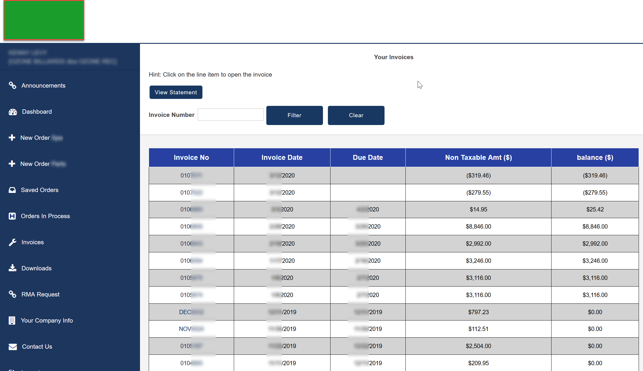 Invoice List